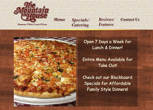 Mountain House Pizza Website Design